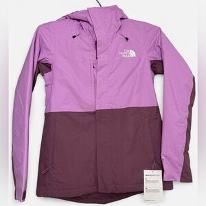The North Face Women's Pink and Maroon Ski Jacket